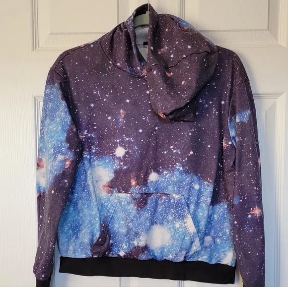 Galaxy Pullover Hoodie Girls Large - Picture 1 of 3